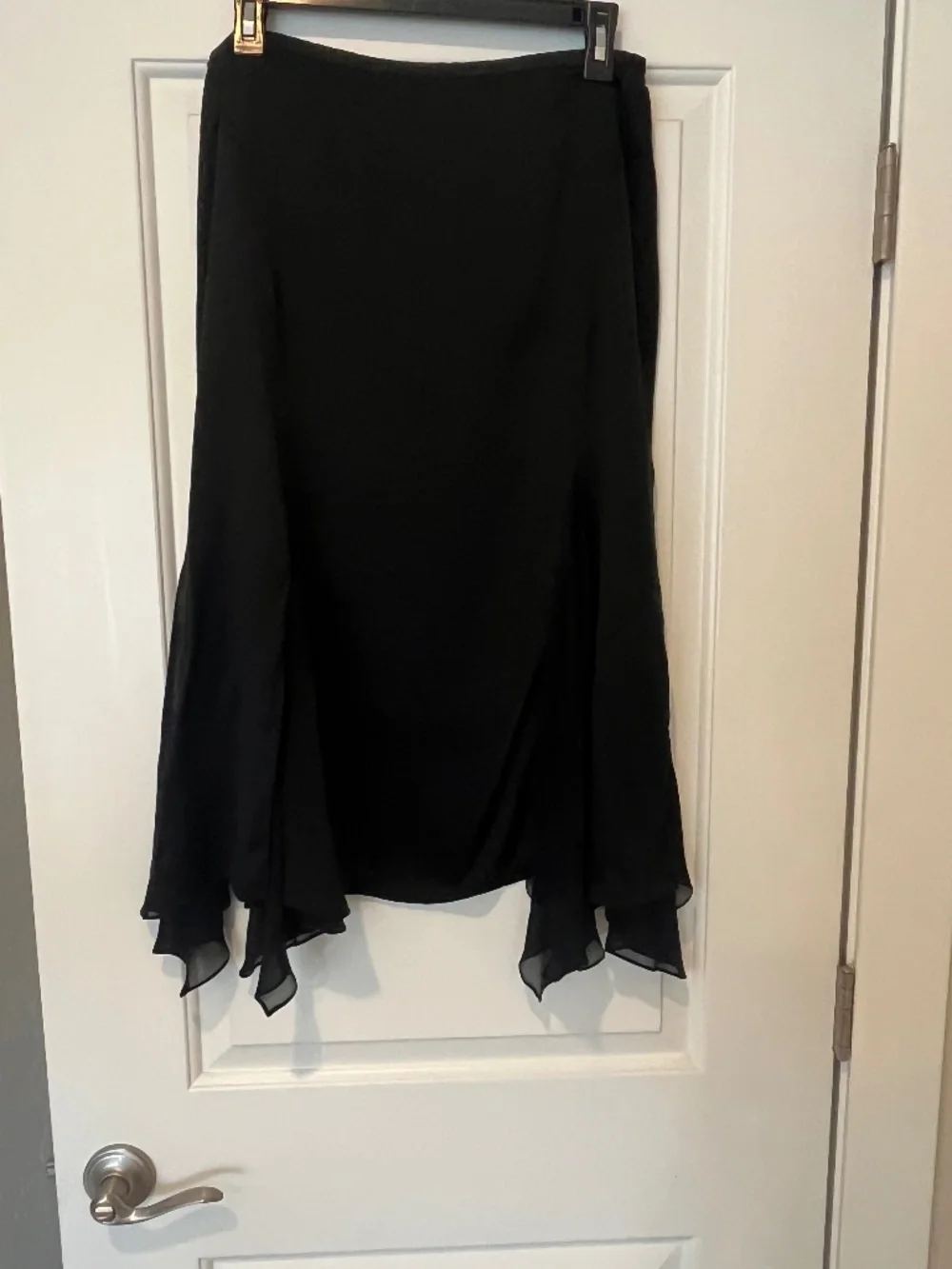 VTG Ideology 100% Silk Handkerchief Hem Skirt Black Sz 12 Dark Romantic Goth - Picture 1 of 10